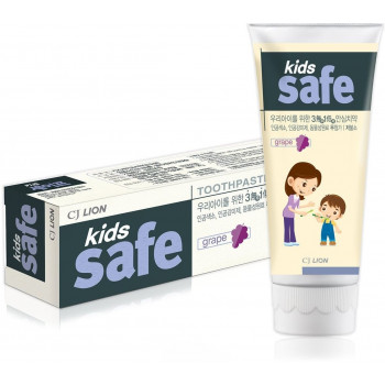 Зубная паста детская Kids Safe со вкусом винограда 90 гр./ CJ Lion0