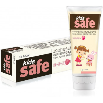 Зубная паста детская Kids Safe Strawberry со вкусом клубники 90 гр./ CJ Lion0