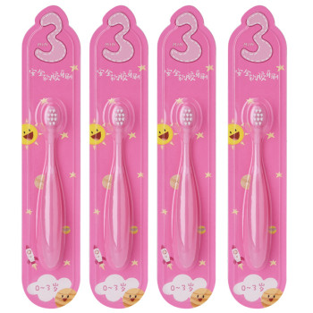 Мягкая зубная щетка для детей с 3 до 6 лет SoftSiliconeToothbrush d 0,13 мм, розовая / Y-Kelin Kids 0