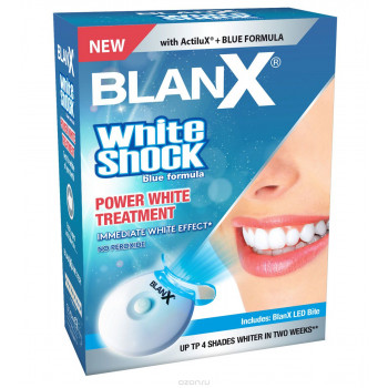 Зубная паста отбеливающая + световой активатор White Shock Treatment + Led Bite 50 мл. / BlanX 0