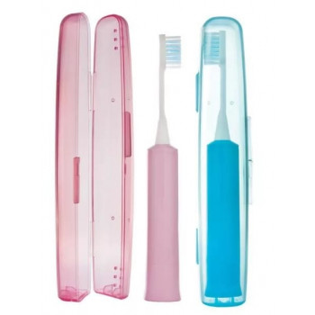 Электрическая звуковая ионная зубная щетка с футляром. Чистит без зубной пасты. Розовая./ Hapica DBM-5P1