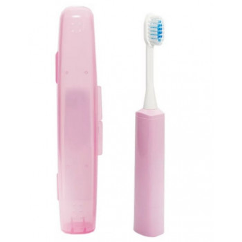 Электрическая звуковая ионная зубная щетка с футляром. Чистит без зубной пасты. Розовая./ Hapica DBM-5P0