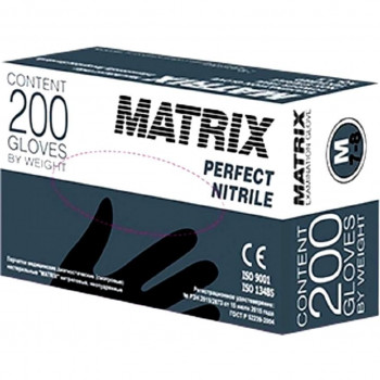 Перчатки  нитриловые голубые MATRIX Perfect Nitril 200 шт / упаковка / M0