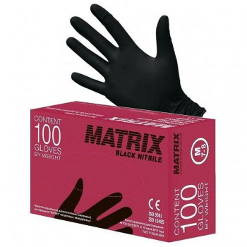 Перчатки нитриловые черные MATRIX Black Nitrile 100 шт / упаковка M (7/8)0