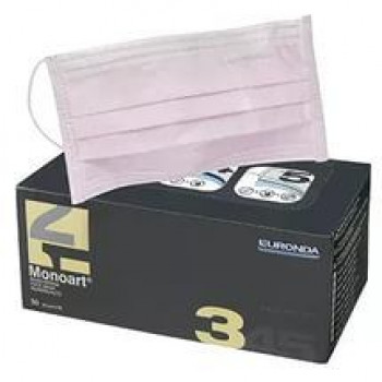 Маска медицинская трехслойная EURONDA 50 штук / упаковка / Розовая0