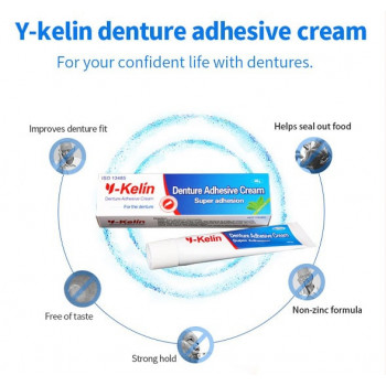  Крем фиксирующий для зубных протезов Denture Adhesive Cream, 40 гр. /  Y-kelin4